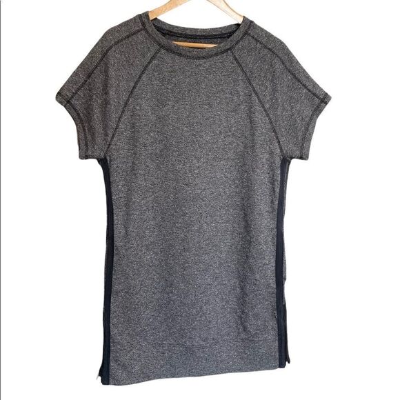 Madewell Grey Marled Knit Short Sleeve Shift Dress Size Medium - Picture 3 of 6